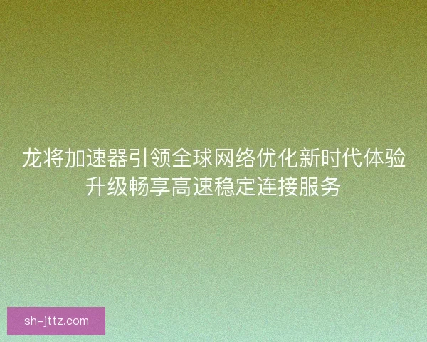龙将加速器引领全球网络优化新时代体验升级畅享高速稳定连接服务